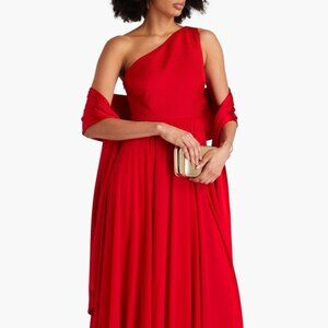 BADGLEY MISCHKA One-Shoulder Red Gown | RRP €895 Sz-8/L